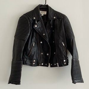 Mango leather biker jacket
